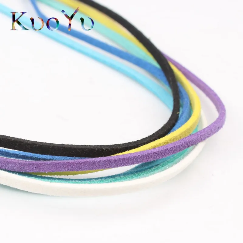5m/lot Faux Suede Cord Korean Velvet Rope Thread String Cords Fit Craft Necklace Bracelet For Jewelry Making Findings 10Colors
