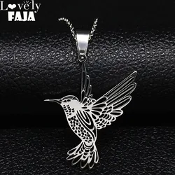 Hummingbird Pendant Stainless Steel Necklaces for Women Bird Necklace Hummingbird colibri Jewelry acero inoxidable joyeria N742