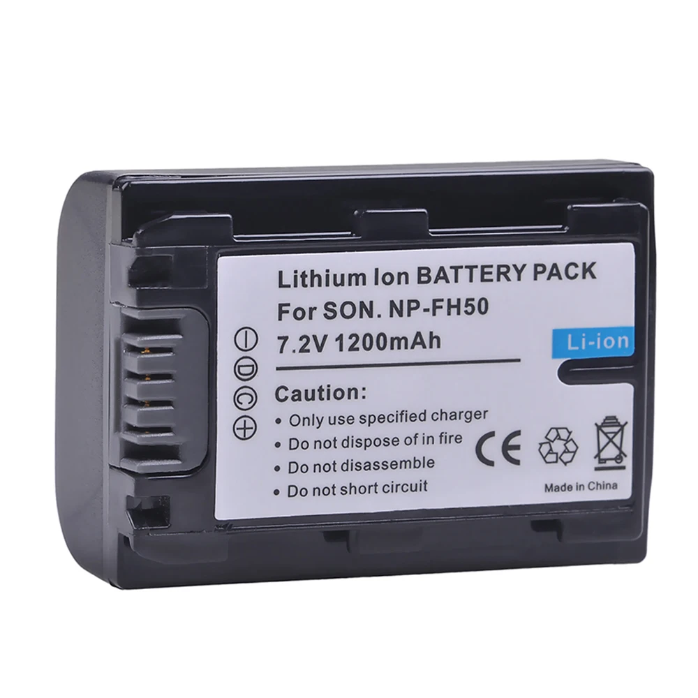 2Pcs NP-FH50 NP FH50 Battery Sony A230 A330 A290 A380 A390 HDR-TG1E TG3 TG5 TG7 DSC-HX1 DSC-HX200, NPFH50 Battery