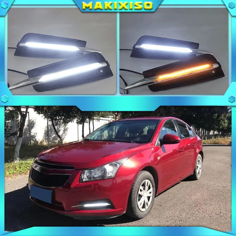 

for chevrolet cruze 2009-2013 DRL Driving Daytime Running Light fog lamp Relay Daylight styling yellow turn signal