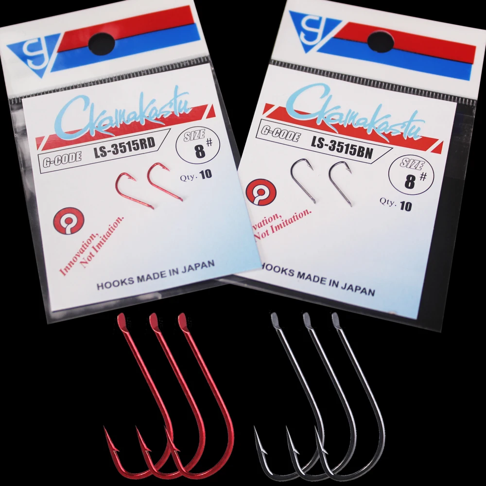 10 Pieces/30 Pieces/Batch Red Black Size 1-8# Bottom Hook High Carbon Steel Fish Hook Without Barb