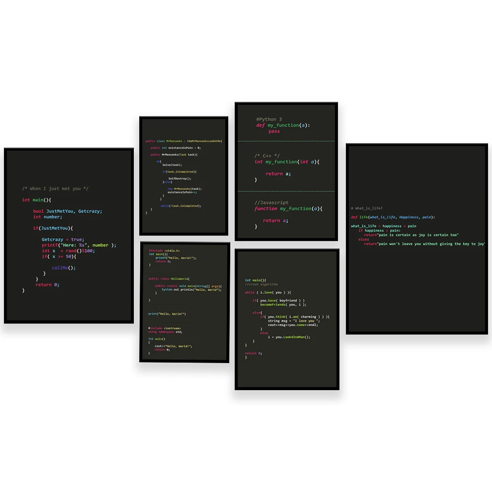مبرمج JHTML5 بيثون جافا SQL طلاء جدران قماش المشارك الطباعة مكتب اللوحة غرفة المعيشة المنزلي الديكور اللوحة #1