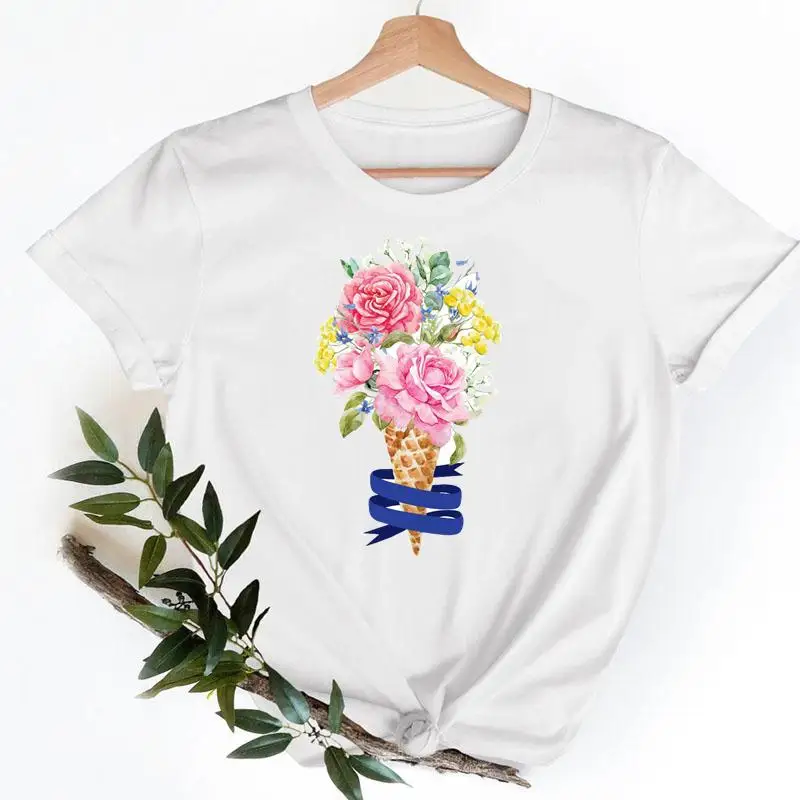 T-Shirt T Fish stampa ad acquerello donna Casual Fashion Tshirt Top donna Lady Clothes magliette grafiche a maniche corte