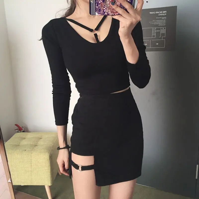 Korean Style Black Hip Skirts Irregular Micro Mini Skirt Mini Skirt Summer Fashion Harajuku Sexy High Waist Bodycon Short Skirt