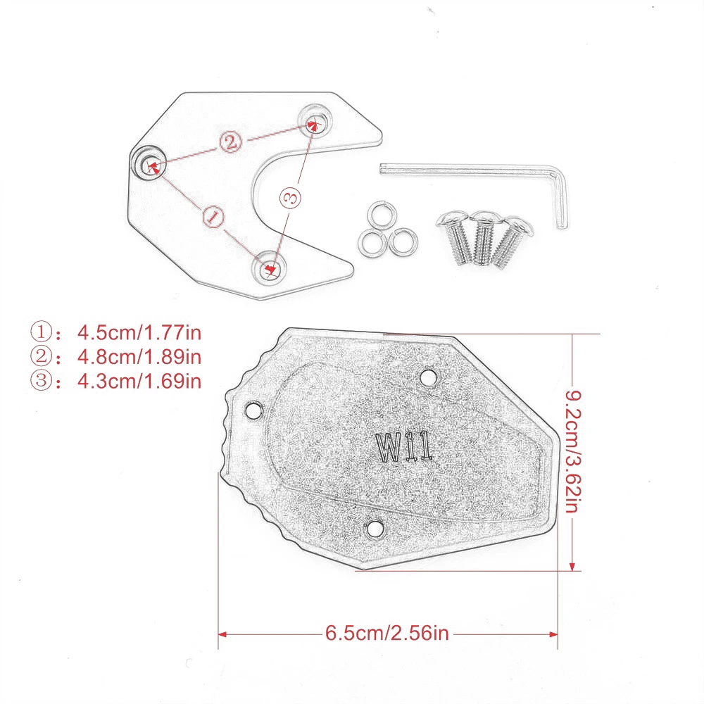 For Suzuki GSX150F GIXXER155 GSX 150F All Years Motorcycle CNC Kickstand Foot Side Stand Support Pad Enlarger Plate Extension