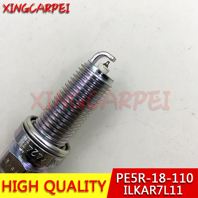 4pcs PE5R-18-110 ILKAR7L11 Iridium Spark Plug  For Mazda 3 6 CX-3 CX-5 MX-5 Miata PE5R 18 110 ILKAR7L11