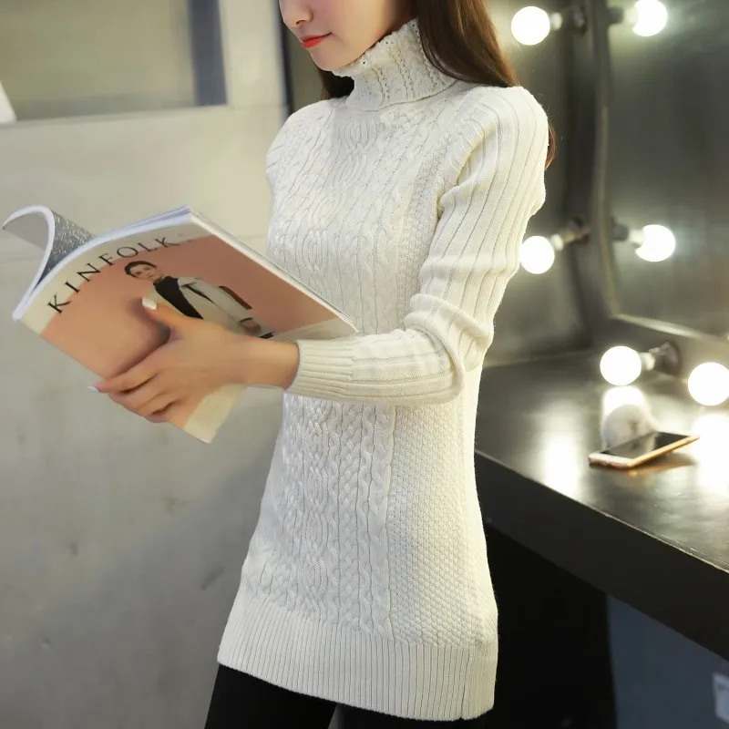 

2020 Women Sweaters and Pullovers Female Fashion Warm Turtleneck Sweater Ladies Casual Slim Fit Long Tops Pullover LWL584