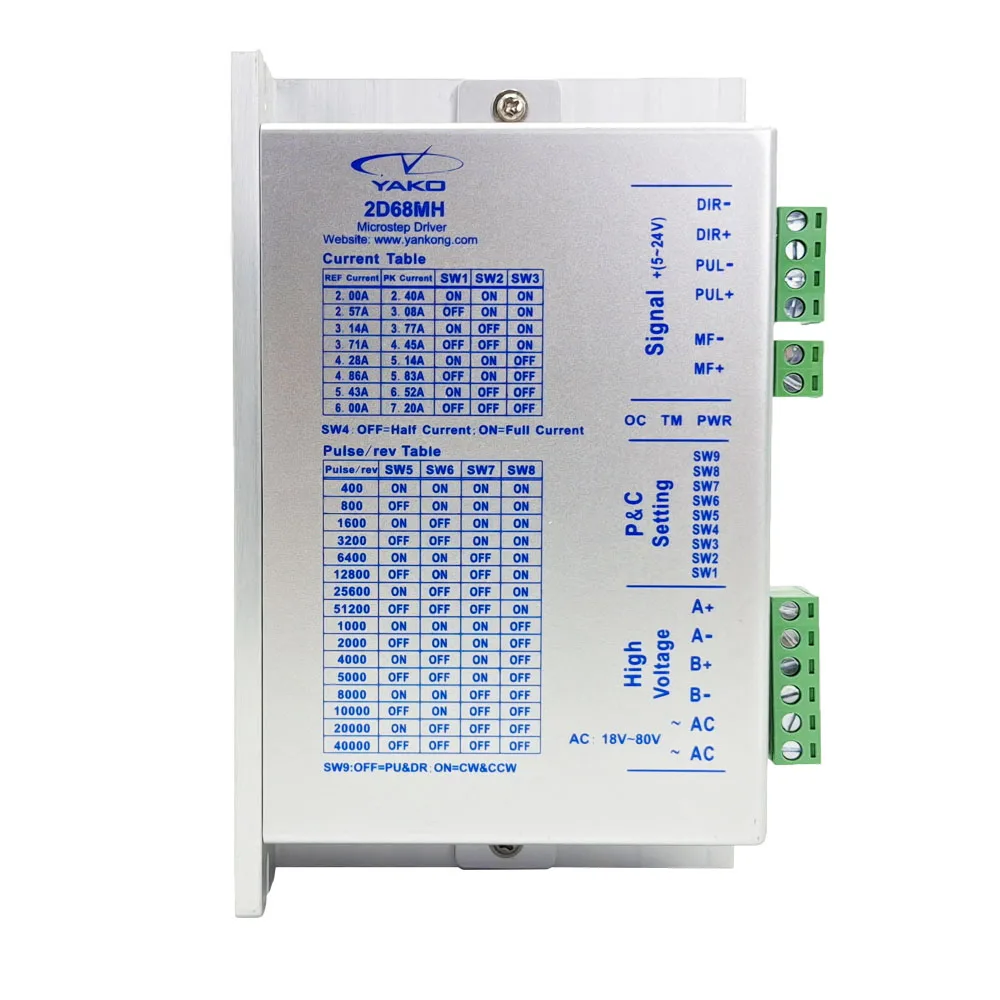 

NEMA34 flange stepping motor driver YAKO 32-bit digital signal digital stepping driver 2D68MH two-phase stepping driver DC18-80V