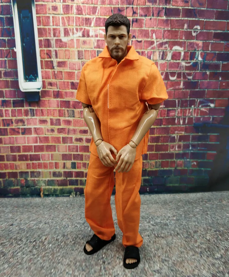 Uniforme de Prison Orange Document 1/6, Soldat Masculin, Clown, Robot, Pantalon en Y, Ensemble de Vêtements, Modèle pour Figurine d'Action de 12 Pouces