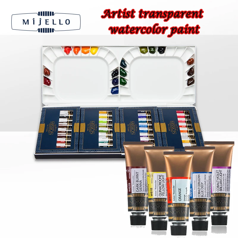 Korea Mijello Top MISSION Watercolor Paint Gold Master Class High Concentrations Nature Pigment Artist Watercolour Aquarela