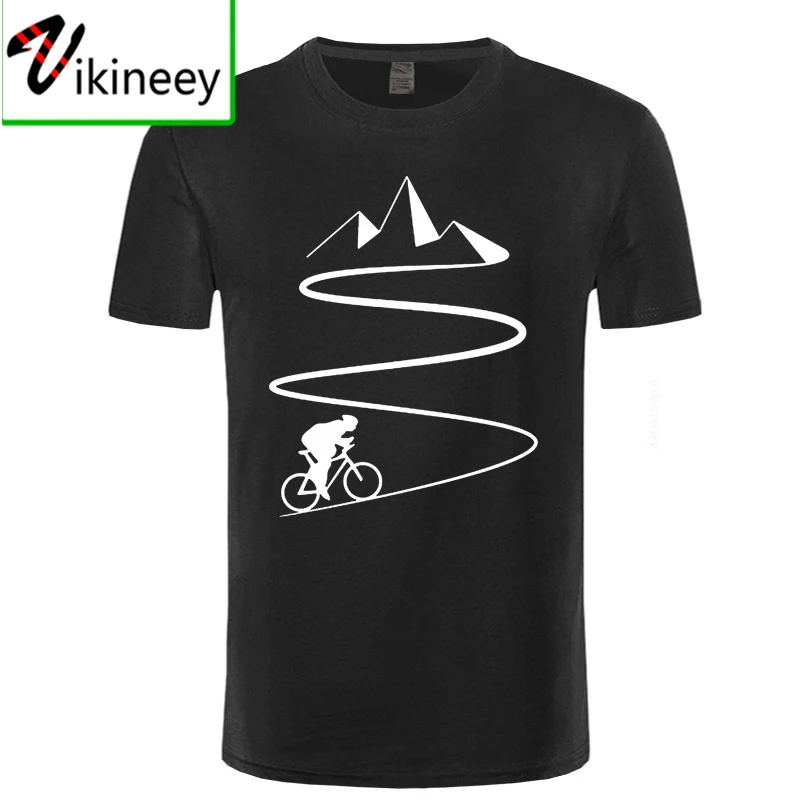 Mountain Bike Heartbeat Funny Biker T Shirt Oversized Custom Short Sleeve Mens Bicycle Cycling T-shirt Fashion Family Cotton