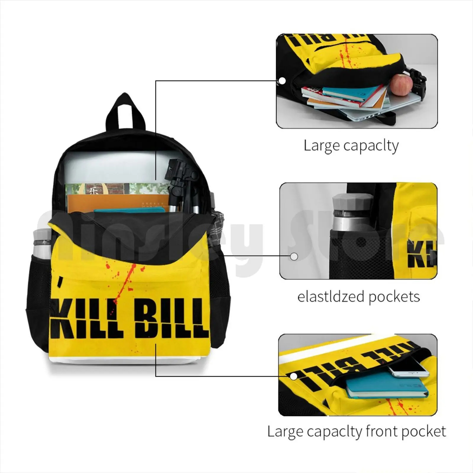 Sticker-Kill Bill zaino da trekking all'aperto equitazione arrampicata borsa sportiva film Kill Bill film film Cover grandi film Cool