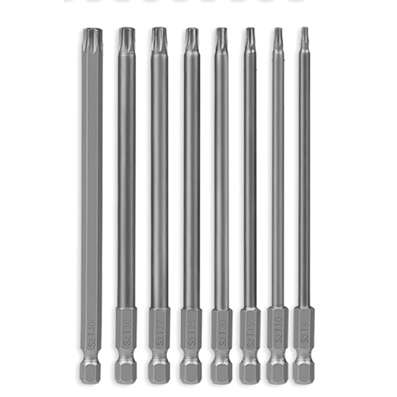 

8pcs Torx Head Screwdriver Bit Set 150mm Long Torx Bits S2 Steel Screwdriver Bits with Magnetic Tip