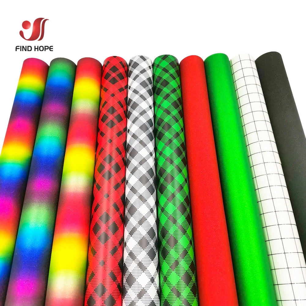 Rainbow Plaids Adhesive Craft Vinyl 10 Assorted Colors Sheets for DIE-Cutter cut DIY Christmas Party Home Mailbox Decor DIY