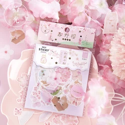 40 pz/pacco Pink Style Sakura Cat Japanese Life Washi Stickers Computer Notebook Hand Account Decor