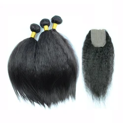 Yaki-extensiones de pelo sintético Natural, mechones de pelo liso Afro rizado, Color negro Natural, 10-26 pulgadas, disponible, 100g