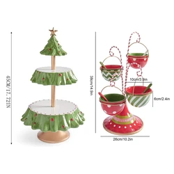 Christmas Tree Dessert Table Display Rack Tiered Cupcake Stand Fruit Plate Mini Cakes Candy Tower Cookie Tray Buffet