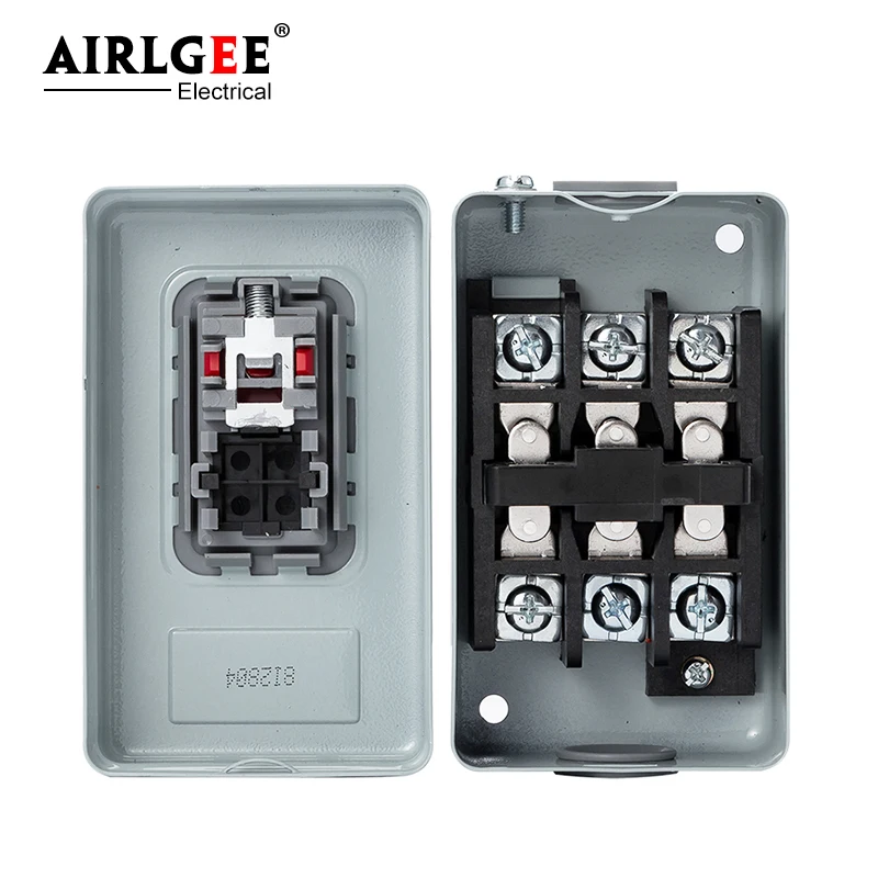 Start Push Button Switch AC220V 380V 3 phase BS211B BS216B BS230B Motor Control Start Stop ON-OFF  3.7KW