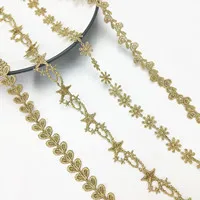 zsbszc 16 Yards Neue Goldspitze, neueste hochwertige Spitze, Cheongsam-Kleidung, Saum, Vorhang, Spitzenstoff, DIY-Zubehör JB122 JB127 – Detail 2