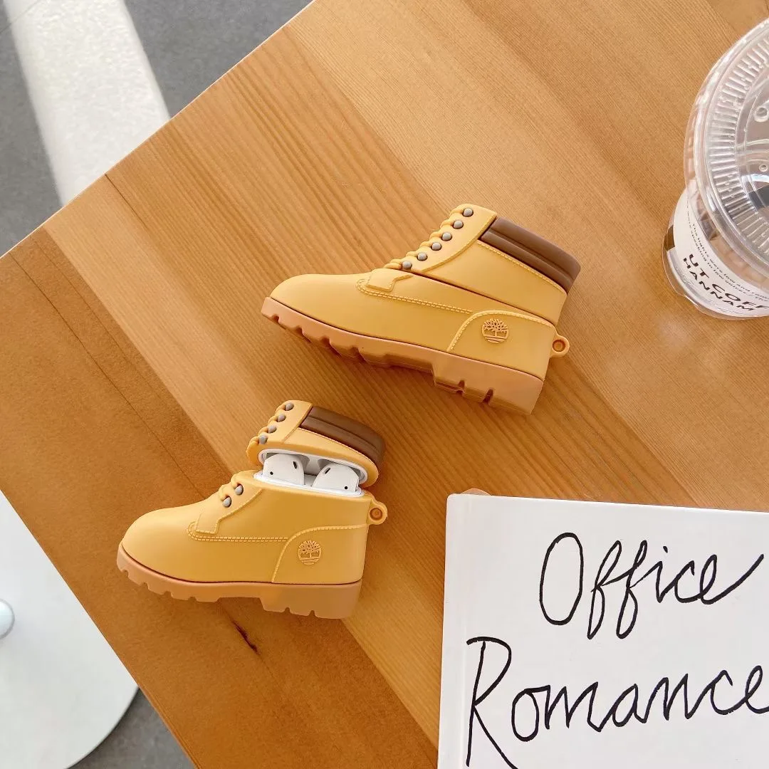 Super luxo ao ar livre sapatos caixa caso fone de ouvido para airpods 1 2 pro silicone macio sem fio bluetooth fones capa