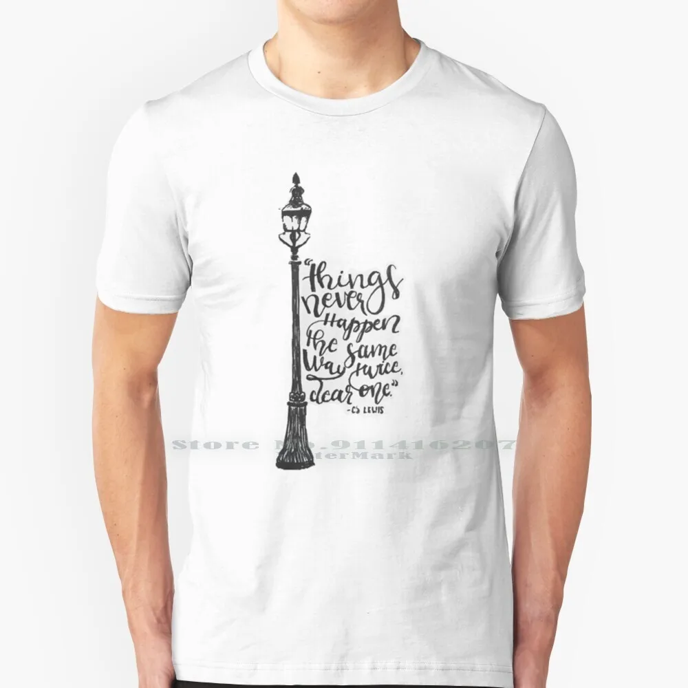 C.s. Lewis Quote 100% Cotton T Shirt Lampost Chronicles Of Narnia Aslan King Peter Lucy Pevensie The Wardrobe Quotes The Lion