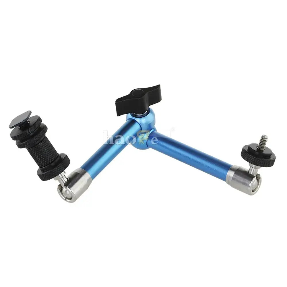 Haoge 11 inch Stainless Steel Adjustable Friction Articulating Magic Arm for DSLR Camera LCD Monitor LED Light Blue