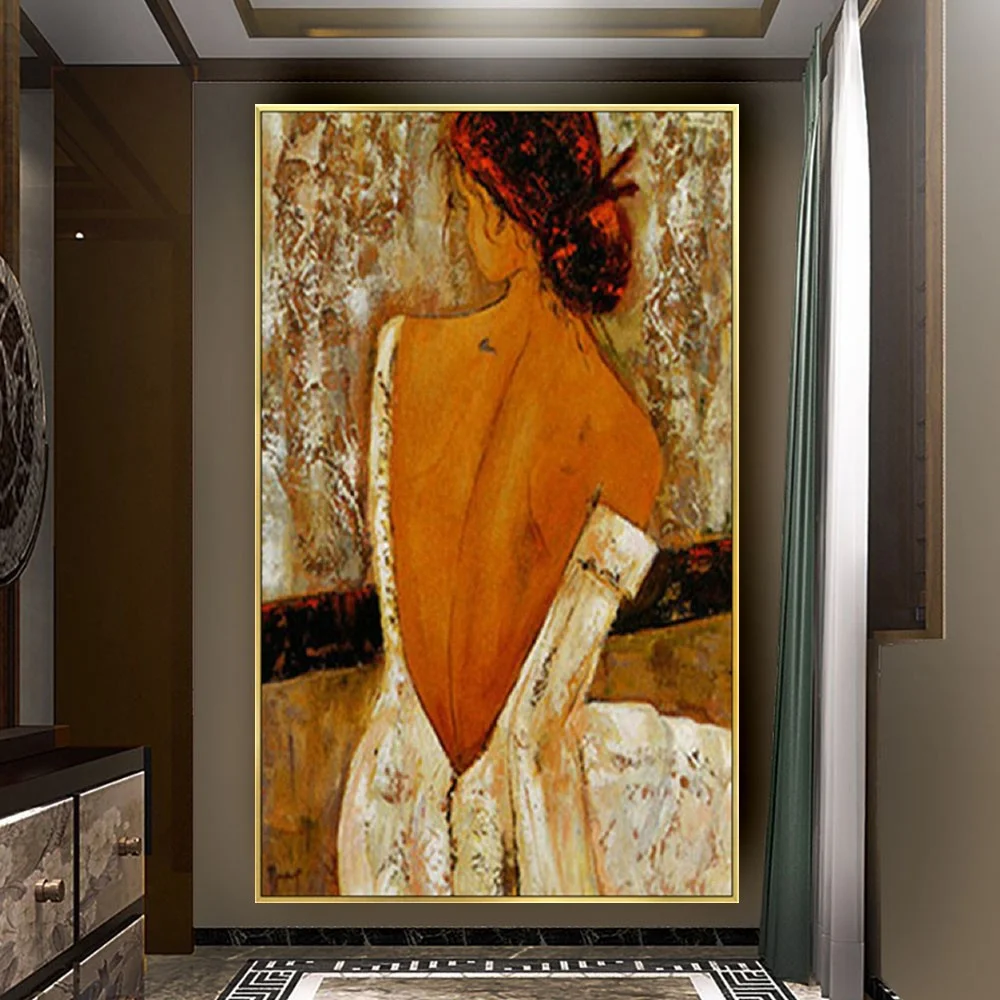 

Copy of classic oil painting picture handmade canvas wall painting bare girl back art painting modern interior bedroom decor art