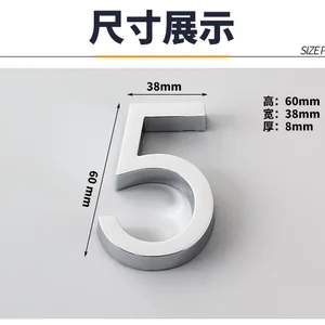 Tấm 3D cho cửa, tấm 3D cho cửa nhà, ngăn kéo, mạ kẽm, chữ số, 0 đến 9, nhãn nhựa, nhãn dán khách sạn, nhà, nhãn cửa, 1 mảnh 12 Số cửa bán hàng chính - 3