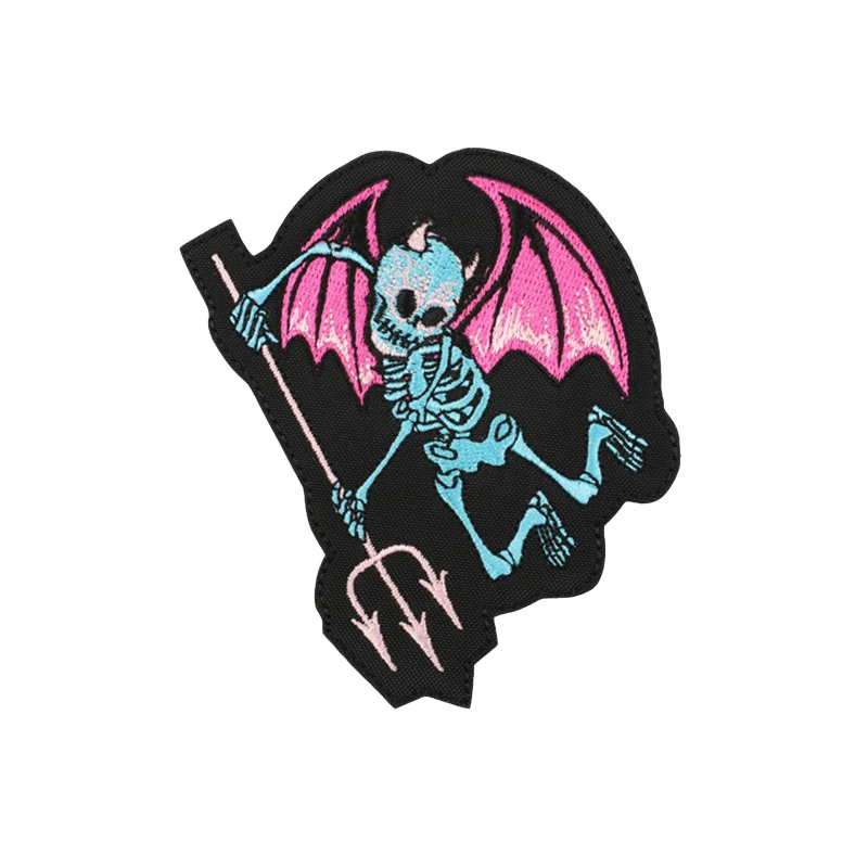 Halloween demon Embroidery Cloth Stickers Scary Pumpkin Bat Patch Jeans Coat Clothing Punk badge DIY Iron On Patches Accessories