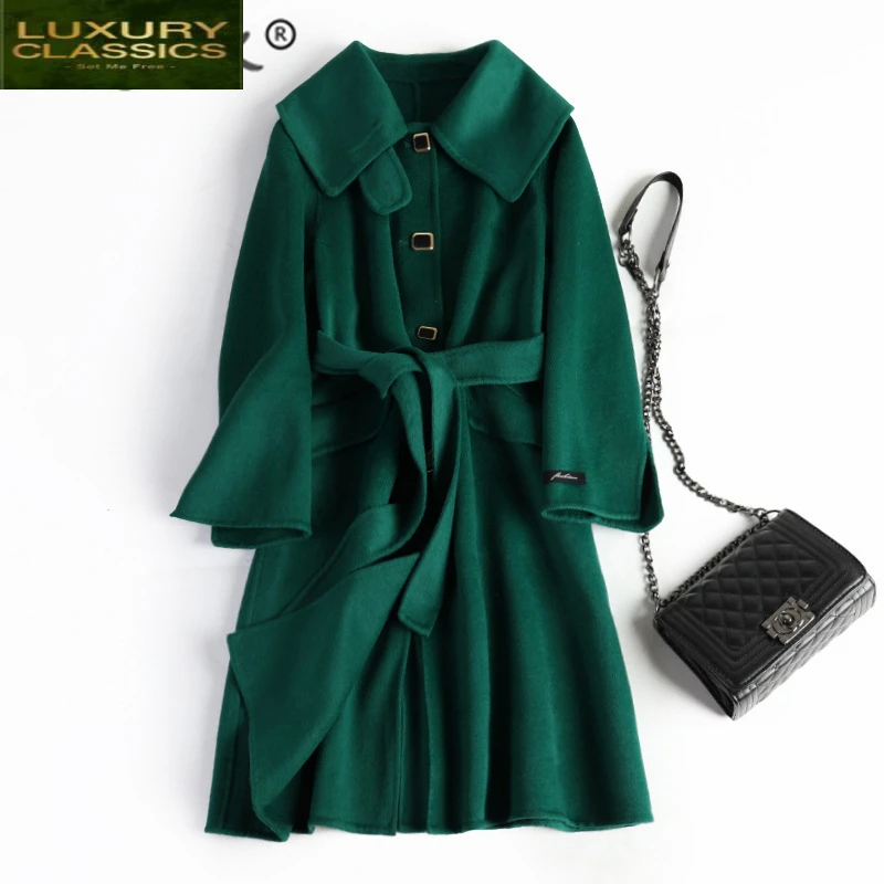 

Coat Winter Female Wool Jacket Women Clothes 2021 Korean Elegant Long Woolen Coat Ladies Cashmere Abrigo Mujer Hiver A045