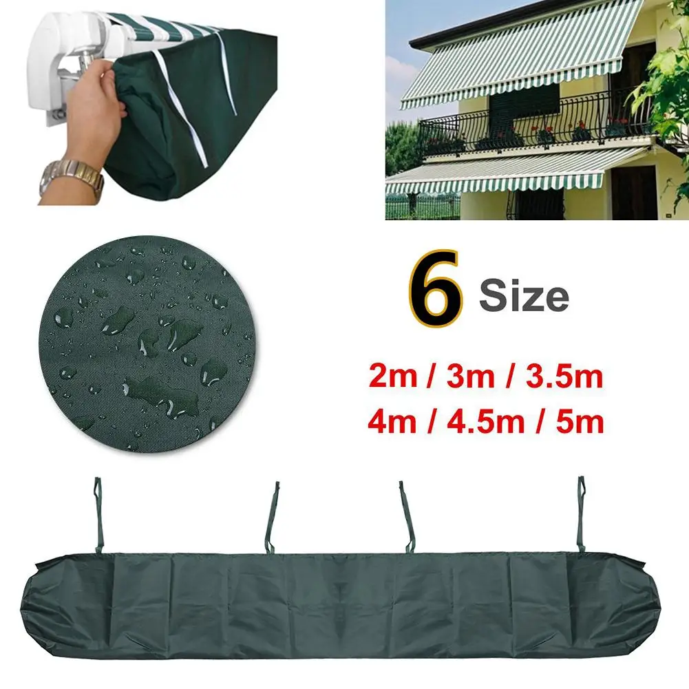 Retractable Roller Blind Awning Dust Cover Sun Protection Dustproof Awning Storage Bag With String For Outdoor Garden Patio