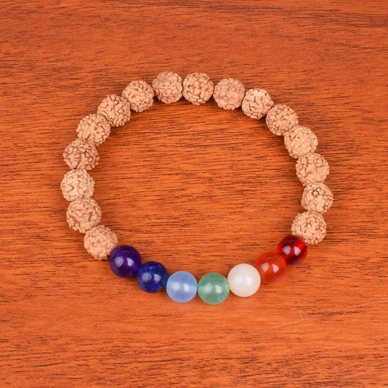 7 Chakra Vajra Bodhi Bracelet Handmade Rudraksha Beads Buddha Bracelets & Bangles for Women Men Yoga Healing Reiki Mala Bracelet