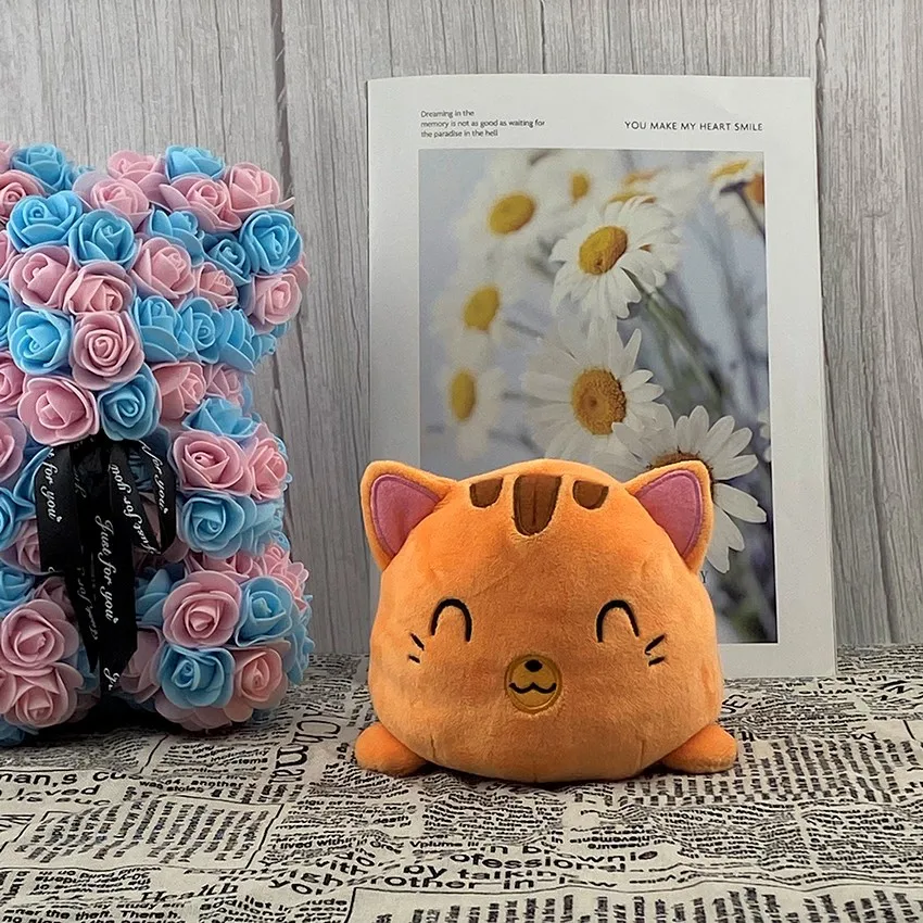 Cat Plush Kawaii Stuffed Doll Toy Different Sides To Show Different Moods Soft Simulation Cat Plush Toy For Kids