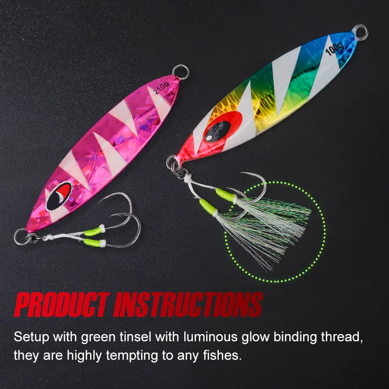 Noeby Twin Assist Hook Slow Jigging Fishing Hook Double 1/0 2/0 3/0 4/0 5/0 6/0 Barbed High Carbon Steel Metal Jig Fishing Hooks