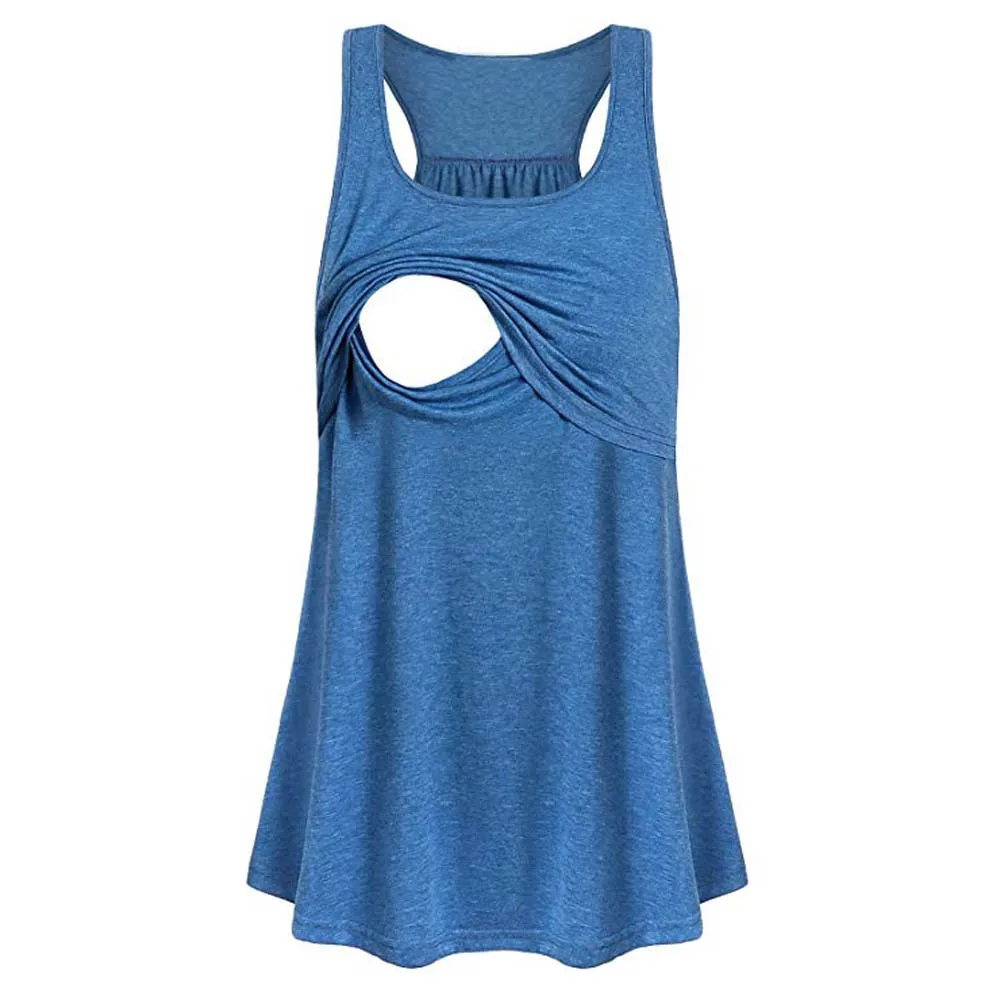 Shirts For Pregnant Women Maternity Loose Comfy Pull-up Nursing Tank Tops Vest Breastfeeding Shirt Tees Casual O-neck Shirts