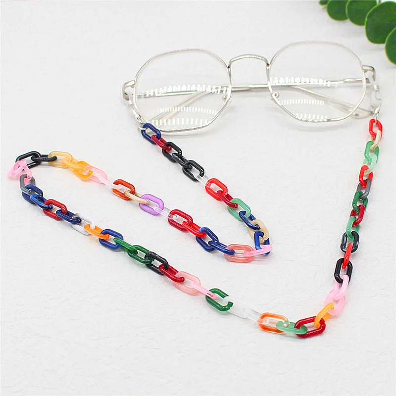 New Retro Bright Acrylic Glasses Chain for Face Mask Necklace Sunglasses Rope Hang Women Men Neck Strap Holder Hanging Lanyards