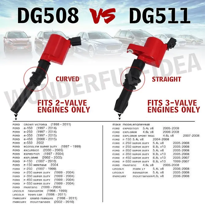 Set Of 8 Ignition Coils DG511 For Ford F150 4.6/5.4L 2004 2005 2006 2007 2008 2009 2010 High Performance Coil Car Accessories