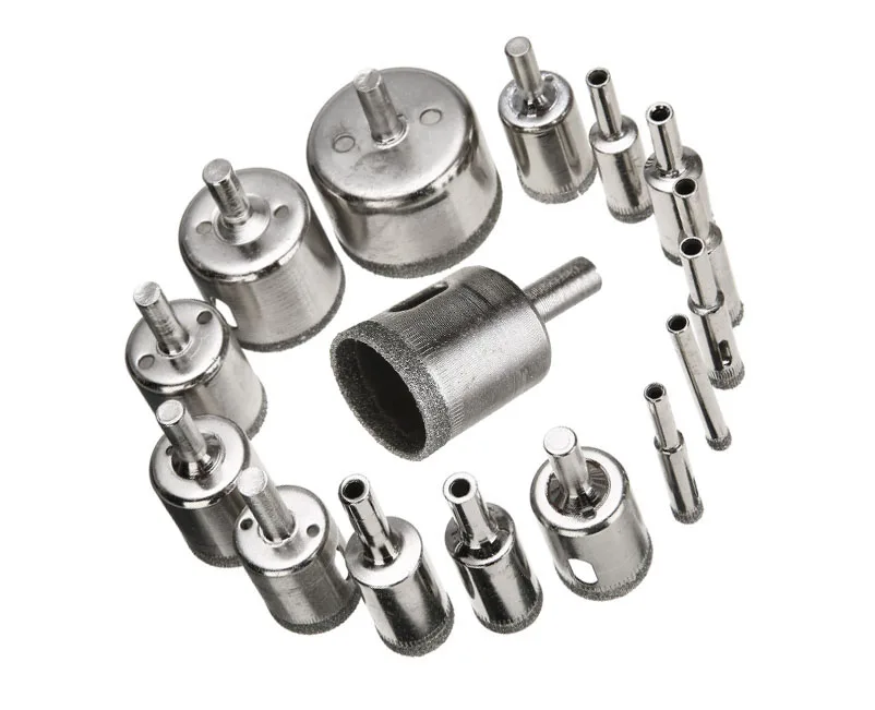 Wholesales 15Pcs 6-50mm Diamond Drill Bits Set Hole Saw Cutter Tool Glass Marble Granite Use for Glass, Marble, Tile or Granite