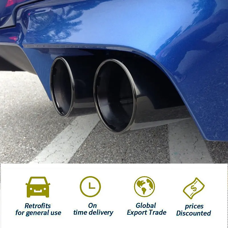 Universal Upgrade Exhaust Dual Tip Y Shape for Car Accsesories Muffler Nozzle Decoration matte stainless Tail Tips Modify