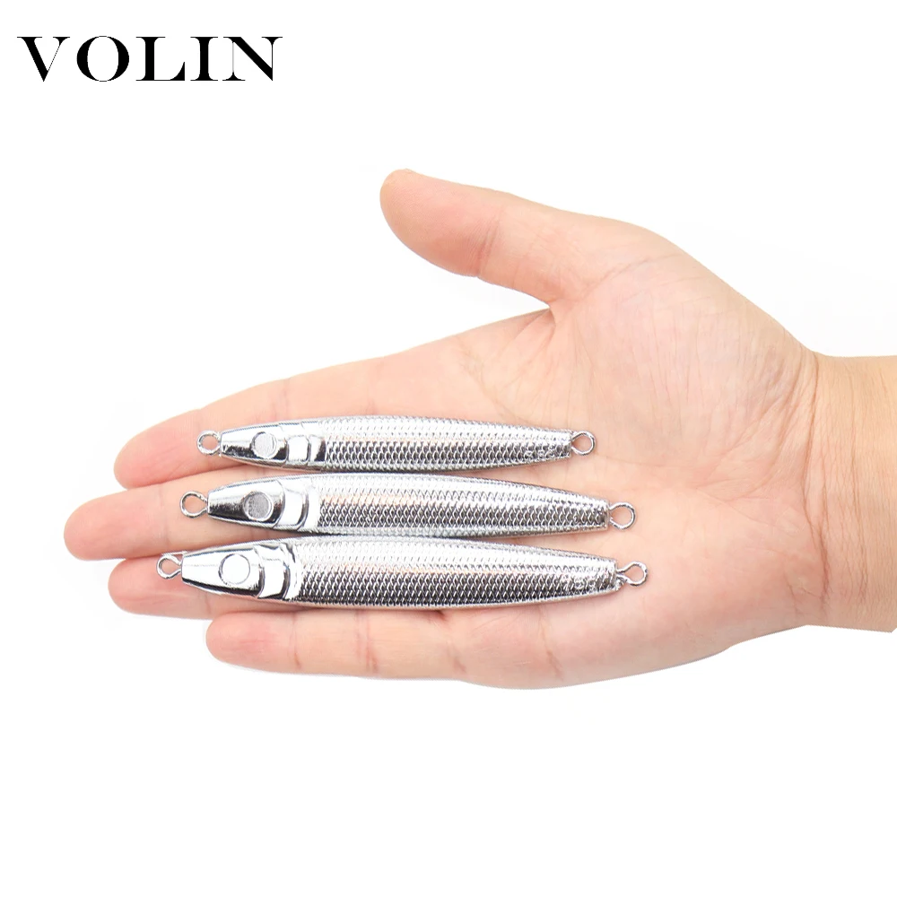 

VOLIN New Plating Matel Jigging Fishing Bait 1pc 35g 50g 75g Sea Fish Sea Fishing Lure Artificial Bait Striped Bass Octopus