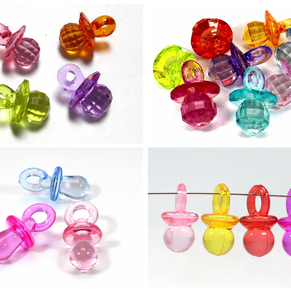 

Craft DIY Mixed Color Transparent Acrylic Baby Nipple Pendants Charms Craft DIY