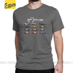 Man's All The Cars Aryton Senna Racing Car T-Shirt Crew Neck Short Sleeve Tops Pure Cotton Tee Shirt Summer T Shirts