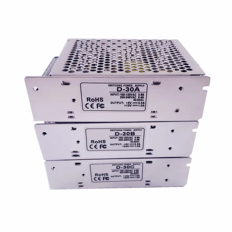 Dual 30 Watt 5V 12V Dual Output AC DC Mode Switching Power Supply SMPS D-30 Light Transformer AC 110V 220V