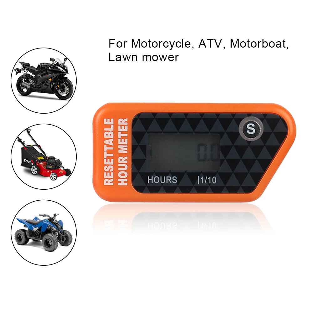 Wireless Counter Motorcycle Meter Motorcycle Accessories For Motorcycle ATV Motorboat Lawn Mower Resettable Hour Meter