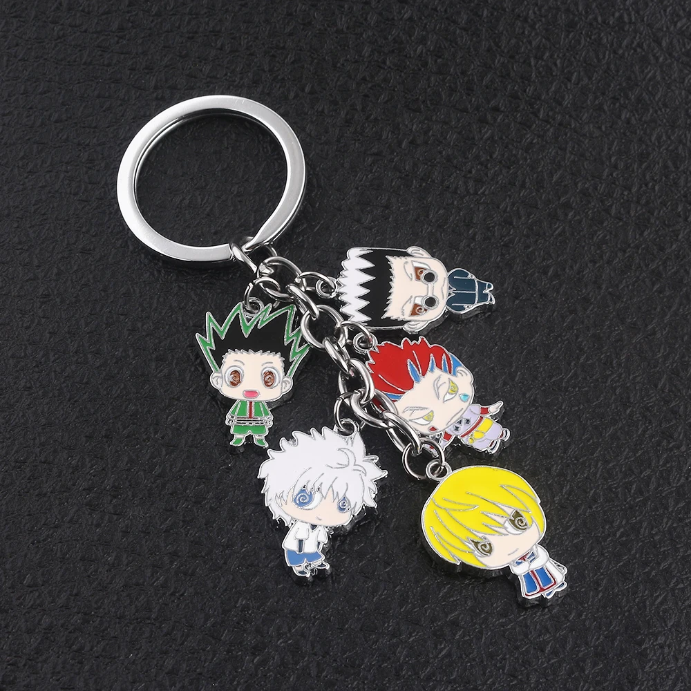 Hunter x Hunter Metal Charm Keychain GON Killua Zoldyck Kurapika Leorio Hisoka Figures Key Chain for Women Men Keyring Jewelry