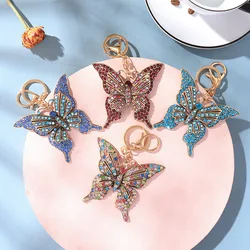 New Color Crystal Hollow Butterfly Metal European And American Keychain Pendant Creative Small Gift Bag Pendant