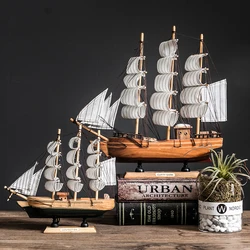 Pirate Ship Sailing Wooden Sailing Model Home Decorative Accessories Living Room Ship Model