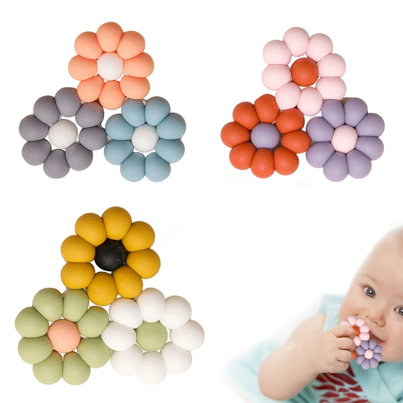 

Baby Silicone Teethers Rodent Teething Ring Newborn Baby Rattle Toys Food Grade Baby Bracelet Nursing Teething Toys