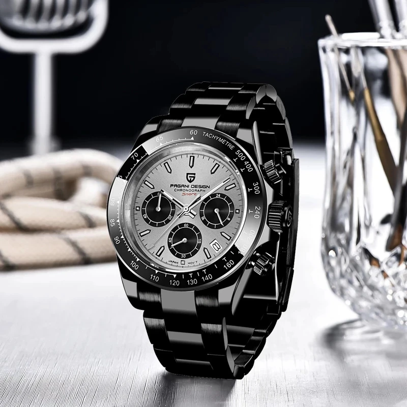 PAGANI DESIGN New PD-1644 Sports Quartz Men's Watch Multifunctional Chronograph Top Brand Sapphire Glass 100M Waterproof Clock