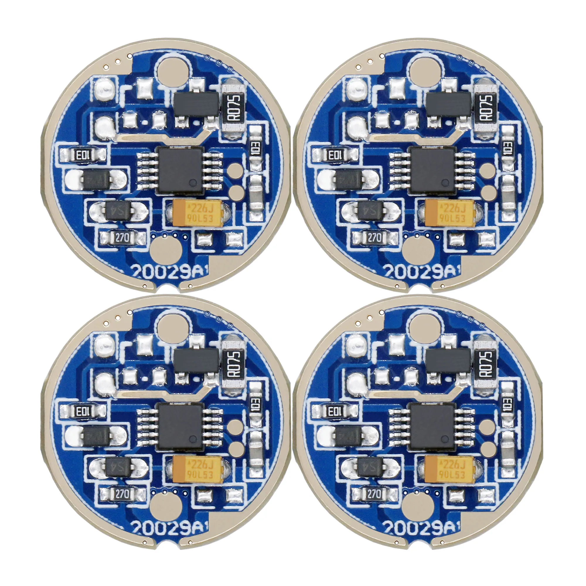 4pcs LED Flashlight Constant Current Driver Board Input DC3.7-4.2V DIA=16.7MM Output DC3-4V For LED 3w 5w 10w 18w With 5-Modes